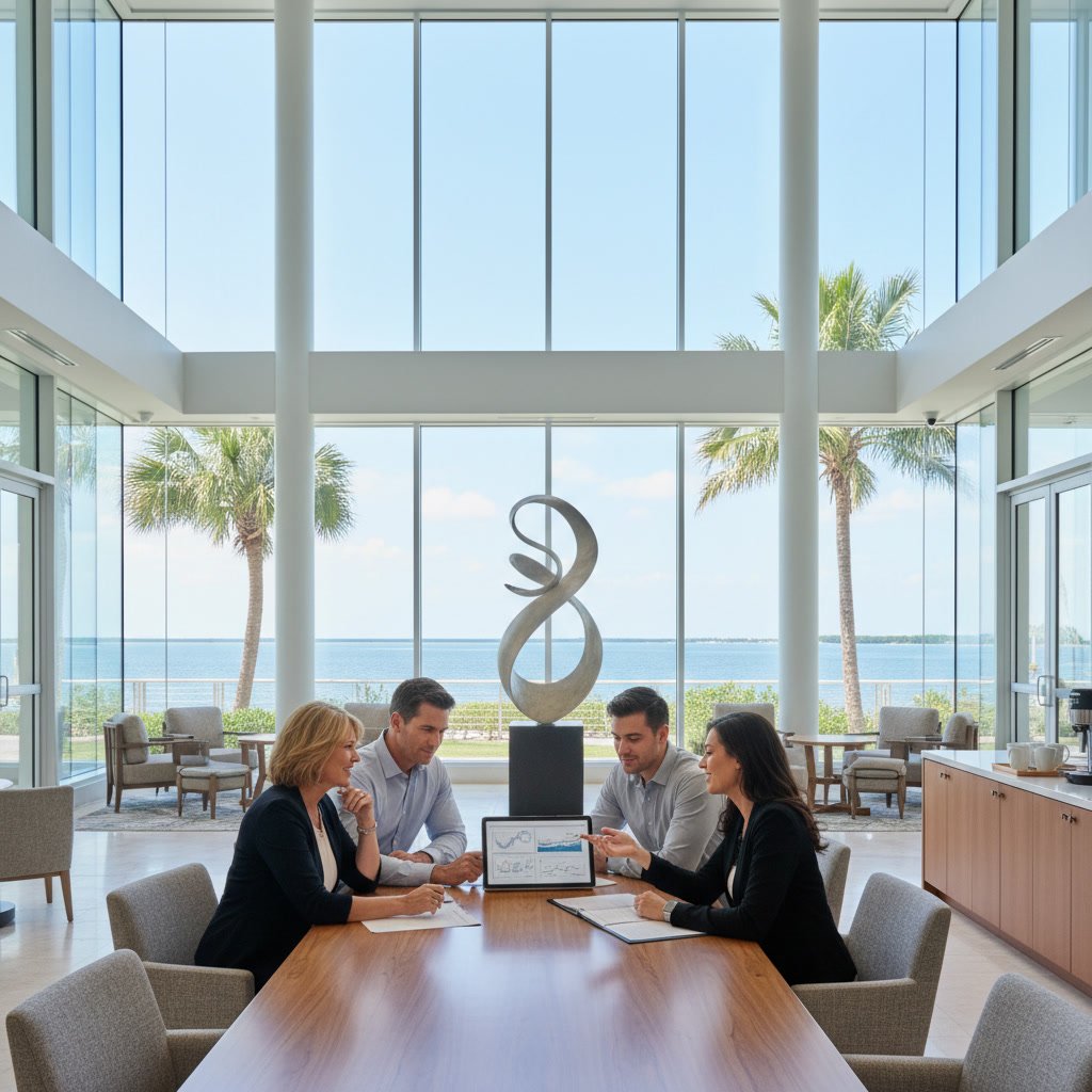 Client and financial advisor shaking hands after successful consultation in Tampa Florida