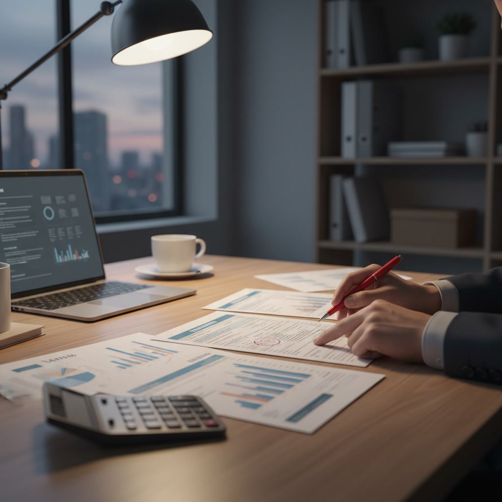 Tax professional preparing accurate financial documents for error-free filing