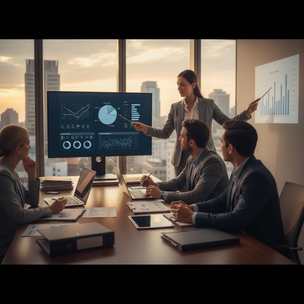 Professional tax accountant conducting annual business tax accounting review