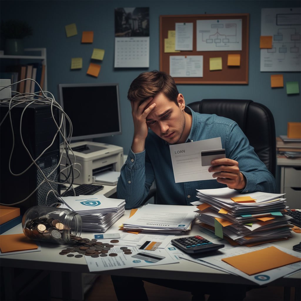 Person reviewing credit building options with financial documents